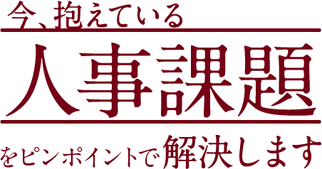 今、抱えている人事課題をピンポイントで解決します